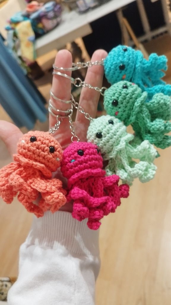 Série de porte clés poulpe disponible uniquement en boutique